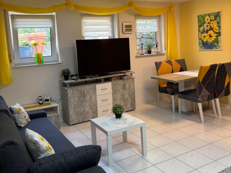Wohnzimmer mit Ausziehcouch